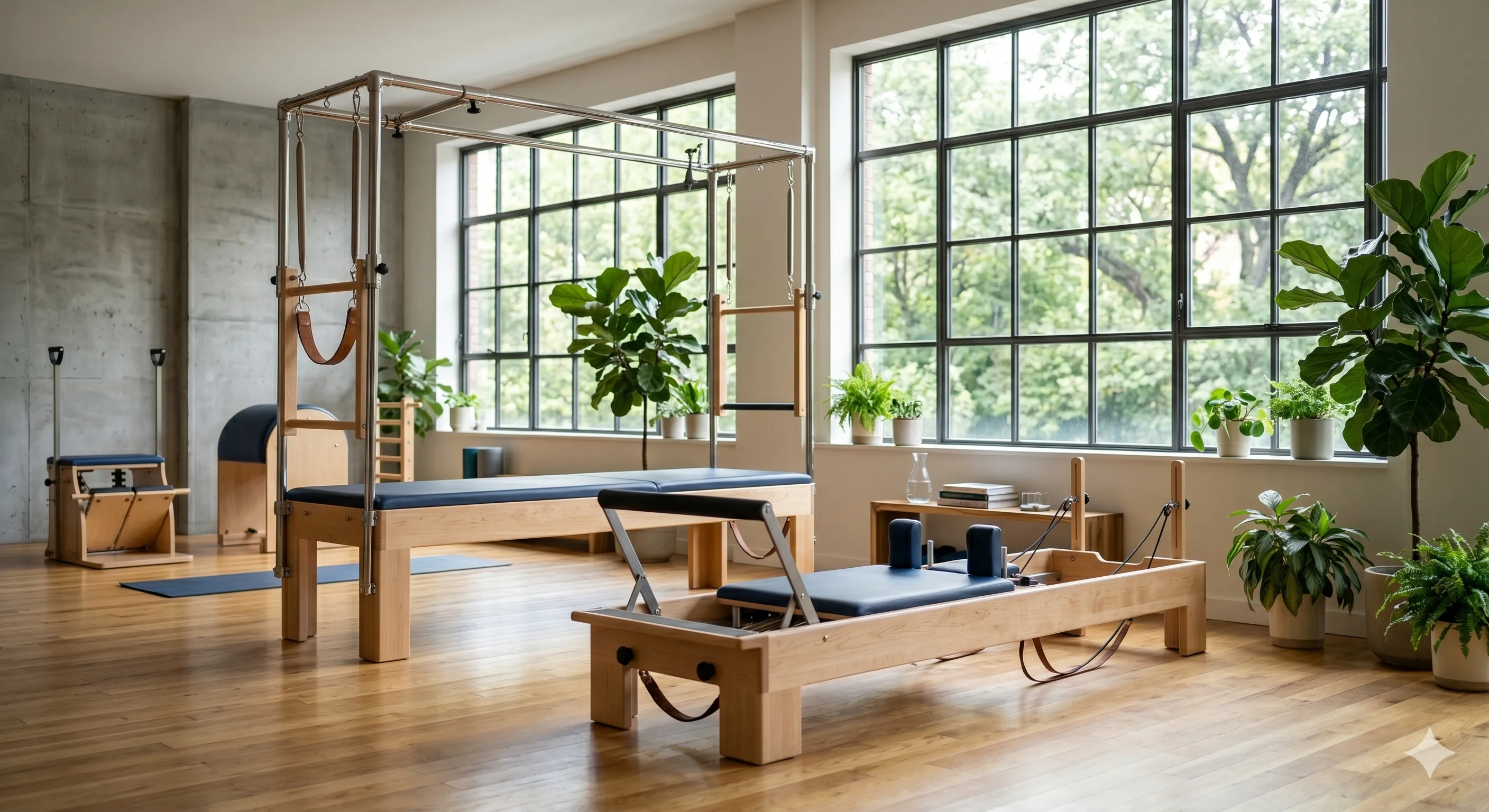 Equipamentos modernos de pilates no Studio